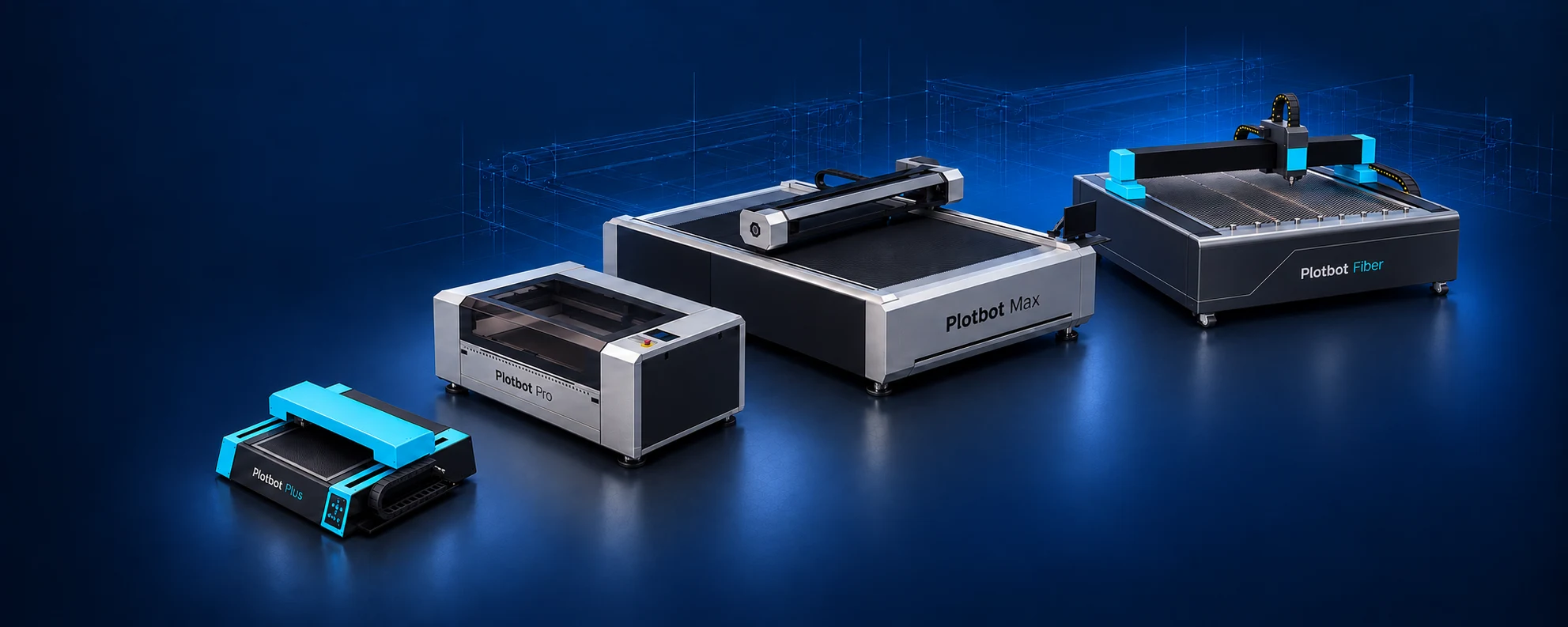 Plotbot Plus, Pro, Max and Fiber machine family