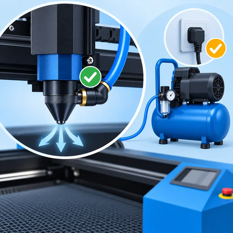 Air nozzle, compressor and secure connections